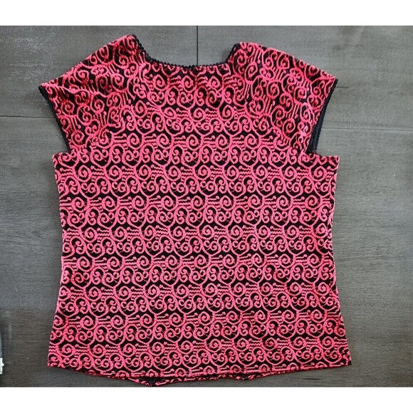 Avenue Y2k Red Black Lace Overlay Corset Close Top Size 3XL WhimsyGoth Fairy - Picture 2 of 9